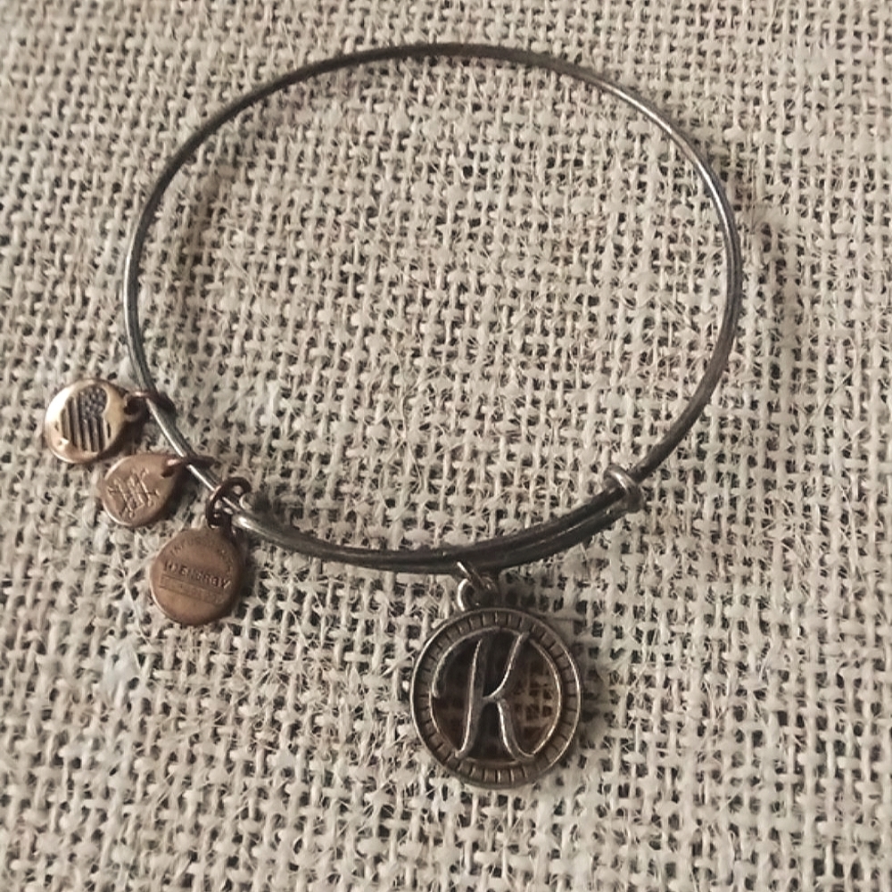 Alex and Ani "K"initial Charm Bangle Bracelet